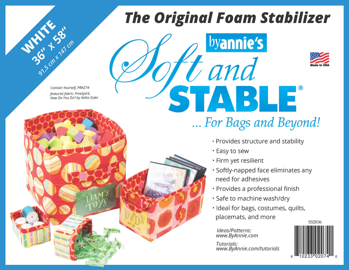 One Yard, ByAnnie Soft and Stable White OR Black 100% Polyester Foam Stabilizer, 36" x 58"