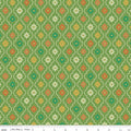 Moroccan Tile in Green from Autumn Afternoon by Heather Peterson of Anka's Treasures; Sold in Half Yard Increments