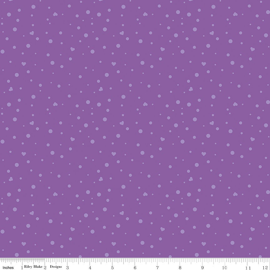 Dream - Scatter Love in Purple Grape by Kristy Lea of Quiet Play; Sold in Half Yard Increments