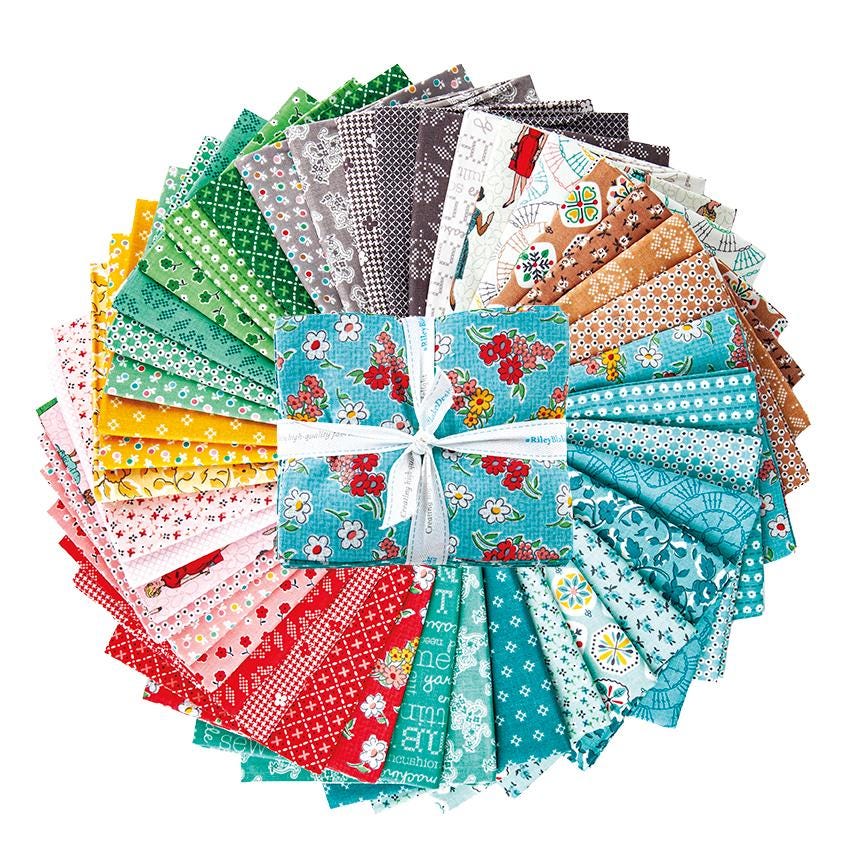 Stitch Text on Vivid (Teal Blue) by Lori Holt of Bee in my Bonnet; Sold in Half Yard Increments