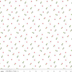 Tiny Christmas Trees on White from Seasonal Basics by Christopher Thompson, Sold in Half Yard Increments