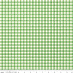 Summer Skies and Fireflies Gingham Print in Green by Gracey Larson of Burlap and Blossom; Sold in Half Yard Increments