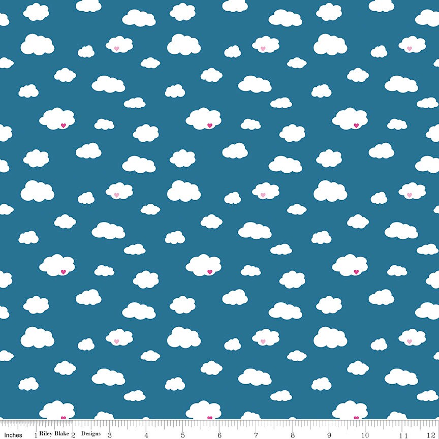 Dream - Drift in Blue by Kristy Lea of Quiet Play; Sold in Half Yard Increments
