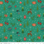 In From The Cold Winter Mix - Teal - by Heather Peterson of Anka's Treasures; Sold in Half Yard Increments