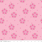 Star Flower in Pink by Kristy Lea of Quiet Play for Bloom Collection; Sold in Half Yard Increments