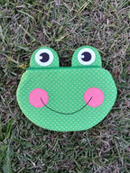 Handmade Frog Zipper Pouch; Froggy Zippy Critter Pouch