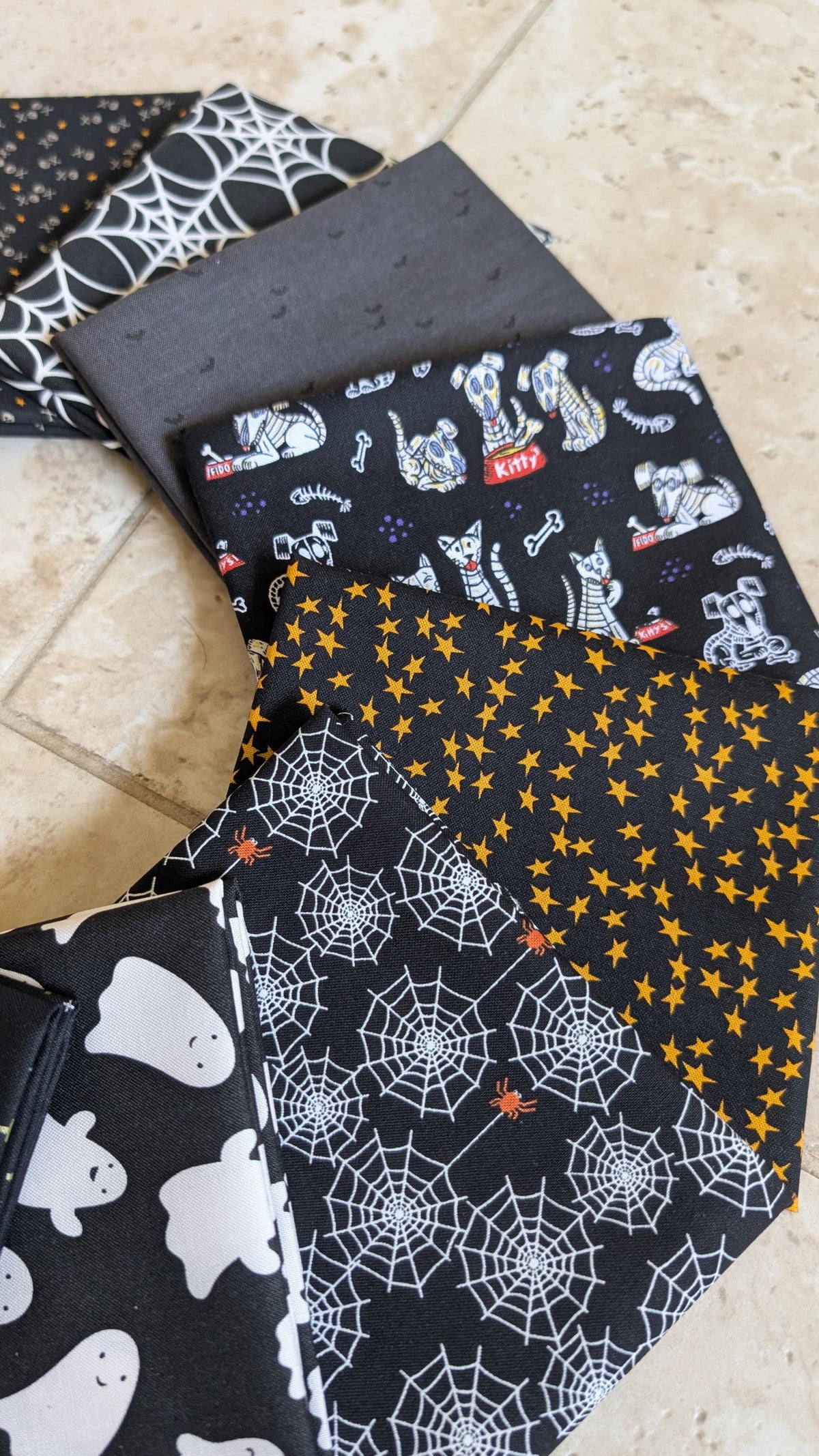 Fat Quarter Bundle of Halloween Blacks - 12 Pieces from Various Designers