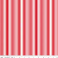Red 1/8 Inch Stripe on White; Basics Collection for Riley Blake Designs; Sold in Half Yard Increments