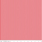 Red 1/8 Inch Stripe on White; Basics Collection for Riley Blake Designs; Sold in Half Yard Increments
