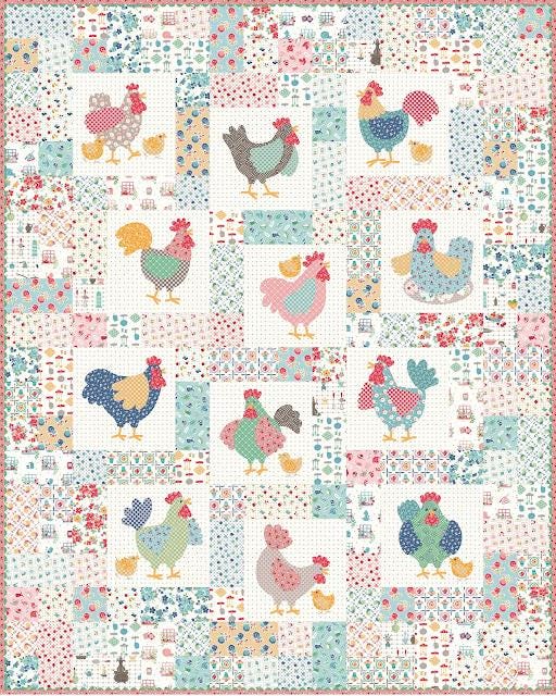 Wide Back Cook Book Floral Print in Cayenne by Lori Holt of Bee in my Bonnet; Approx. 107"/108" for Quilt Backing; Sold by the Yard