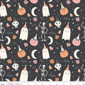 Hey Pumpkin Main Print on Charcoal by My Mind's Eye; Sold in Half Yard Increments