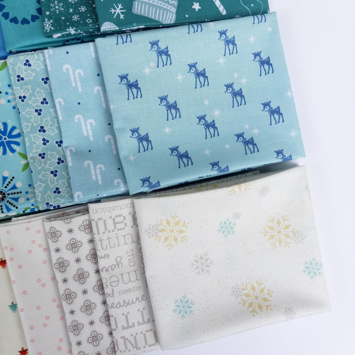 Quilt Kit for Do You Want to Sew a Snowman Quilt by Woolly Petals; Includes 18 Blue Fat Quarters, 7 Low Volume FQs, 1 Red FQ, Orange, Black
