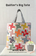 Minki Kim Quilter’s Big Tote PAPER Pattern; Finished size is 20" W x 16" H x 6" D