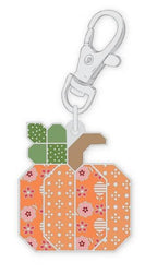 Pumpkin Enamel Happy Charm for Bee Dots Collection by Lori Holt of Bee in my Bonnet; Approx. 1 1/4" x 1 1/2" zipper pull