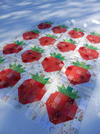 Quilt Kit for Strawberry Quilt: 13 Red FQs, 11 Green Fat Eighths, 16 Low Volume FQs for a Scrappy Happy Strawberry Quilt approx. 75" x 99"