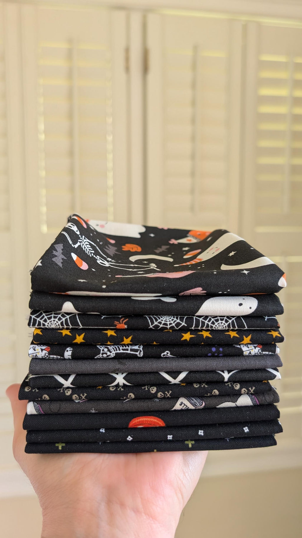 Fat Quarter Bundle of Halloween Blacks - 12 Pieces from Various Designers