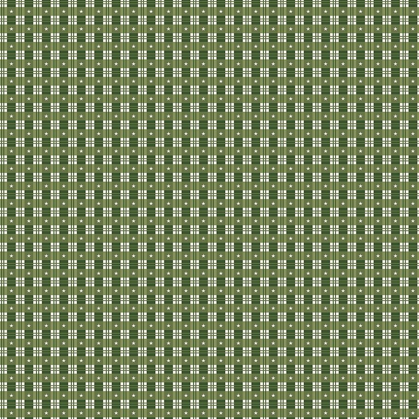 Christmas Wishes - Star Plaid in Green by the Riley Blake Designers; Sold in Half Yard Increments