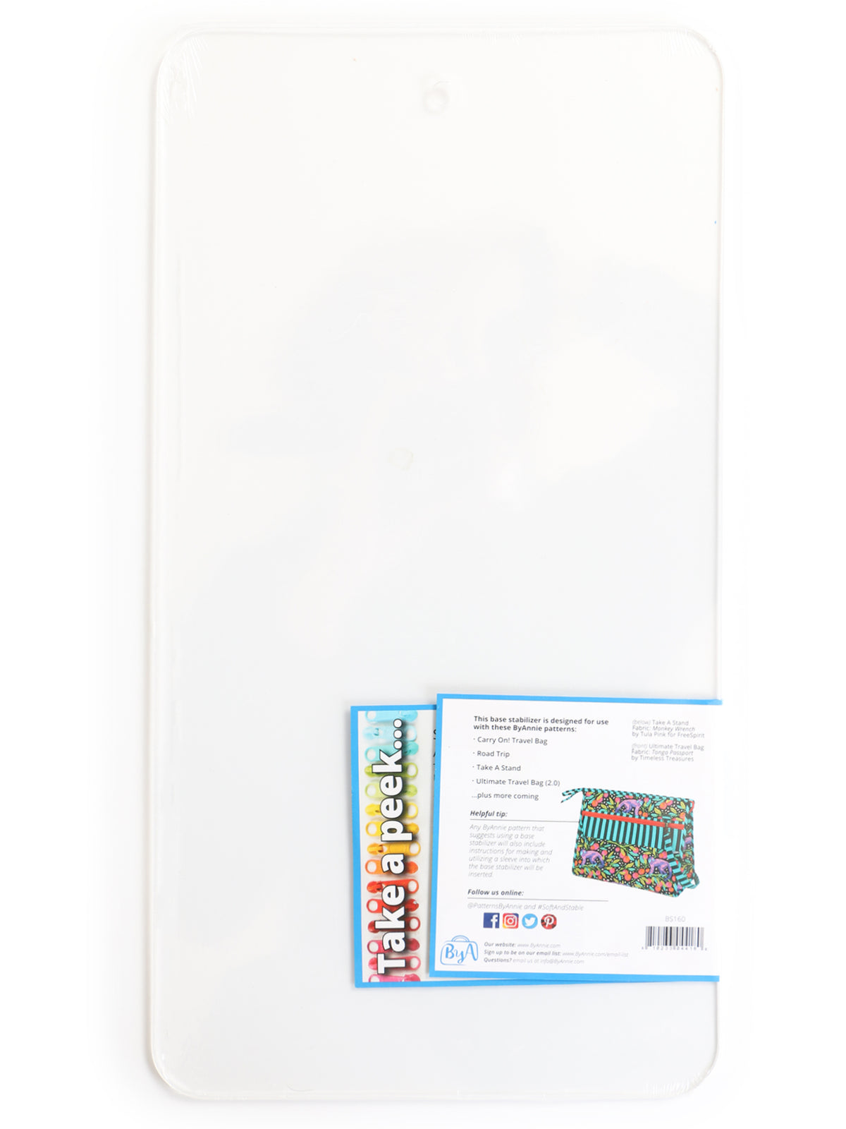 Clear Base Stabilizer from ByAnnie, 7 3/4" x 14 3/4" and 1/10" thick; BS160