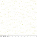 Essence Starlight in Gold on White by Fran Gulick of Cotton and Joy; Sold in Half Yard Increments