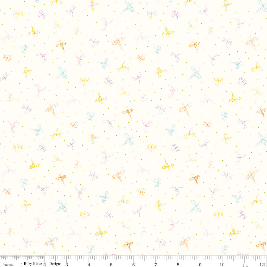 Dashing Dragonflies from Hush Hush 5 by Sue Daley; Sold in Half Yard Increments