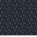 Blue Blooms and Threads Ditzy on Navy by Christopher Thompson; Sold in Half Yard Increments