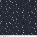 Blue Blooms and Threads Ditzy on Navy by Christopher Thompson; Sold in Half Yard Increments