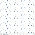 Blue Blooms and Threads Ditzy on White by Christopher Thompson; Sold in Half Yard Increments