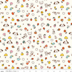 Serendipity 2 Toss on Cream by Minki Kim of Sewing Illustration; Sold in Half Yard Increments