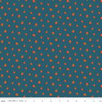 Serendipity 2 Strawberries on Stargazer (Navy Blue) by Minki Kim of Sewing Illustration; Sold in Half Yard Increments