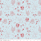Firework Fields Independence Toile in Light Blue by Gracey Larson; Sold in Half Yard Increments