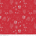 Firework Fields Independence Toile in Red by Gracey Larson; Sold in Half Yard Increments