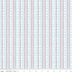 Firework Fields Stars and Stripes in Light Blue by Gracey Larson; Sold in Half Yard Increments