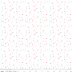 Firework Fields Fireflies in White by Gracey Larson; Sold in Half Yard Increments