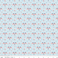 Firework Fields Flags on Light Blue by Gracey Larson; Sold in Half Yard Increments