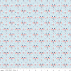 Firework Fields Flags on Light Blue by Gracey Larson; Sold in Half Yard Increments