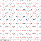 Firework Fields Flags on White by Gracey Larson; Sold in Half Yard Increments
