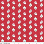 Claus & Co. Santa Heads on Red by Melissa Mortenson; Sold in Half Yard Increments