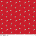 Claus & Co. Candy Cane Toss on Red by Melissa Mortenson; Sold in Half Yard Increments