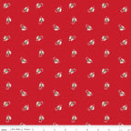 Claus & Co. Candy Cane Toss on Red by Melissa Mortenson; Sold in Half Yard Increments
