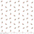 Claus & Co. Candy Cane Toss on White by Melissa Mortenson; Sold in Half Yard Increments