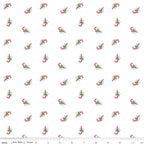 Claus & Co. Candy Cane Toss on White by Melissa Mortenson; Sold in Half Yard Increments