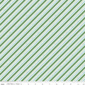 Claus & Co. Candy Cane Stripes in Green by Melissa Mortenson; Sold in Half Yard Increments