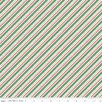 Claus & Co. Candy Cane Stripes (Multicolored) by Melissa Mortenson; Sold in Half Yard Increments
