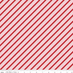 Claus & Co. Candy Cane Stripes in Red by Melissa Mortenson; Sold in Half Yard Increments