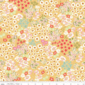 Cotton Nook Flowerbed in Yellow by Minki Kim of Sewing Illustration; Sold in Half Yard Increments