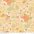 Cotton Nook Flowerbed in Yellow by Minki Kim of Sewing Illustration; Sold in Half Yard Increments
