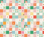 Cotton Nook Patchwork in Green by Minki Kim of Sewing Illustration; Sold in Half Yard Increments