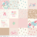 Cotton Nook Patchwork in Pink by Minki Kim of Sewing Illustration; Sold in Half Yard Increments