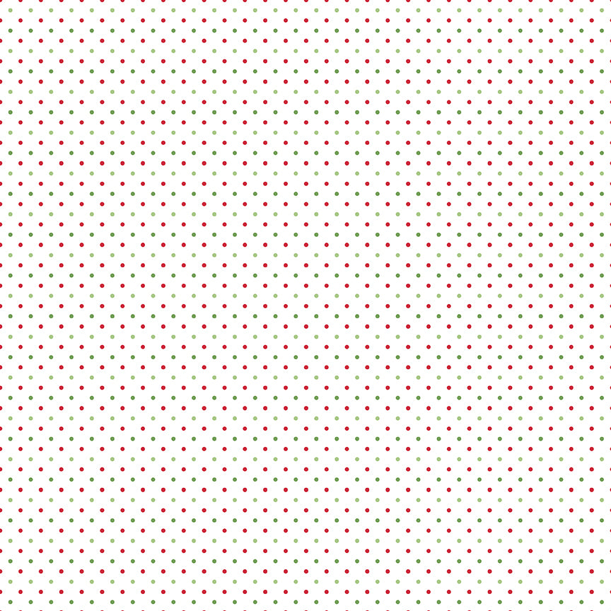 Christmas Swiss Dots on White; Sold in Half Yard Increments