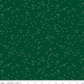 Blossom - White Confetti on Christmas Green by Christopher Thompson; Sold in Half Yard Increments